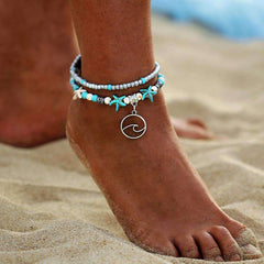 Ocean Theme Double Layer Anklet - Wear and Wander