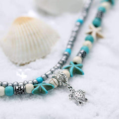 Ocean Theme Double Layer Anklet - Wear and Wander