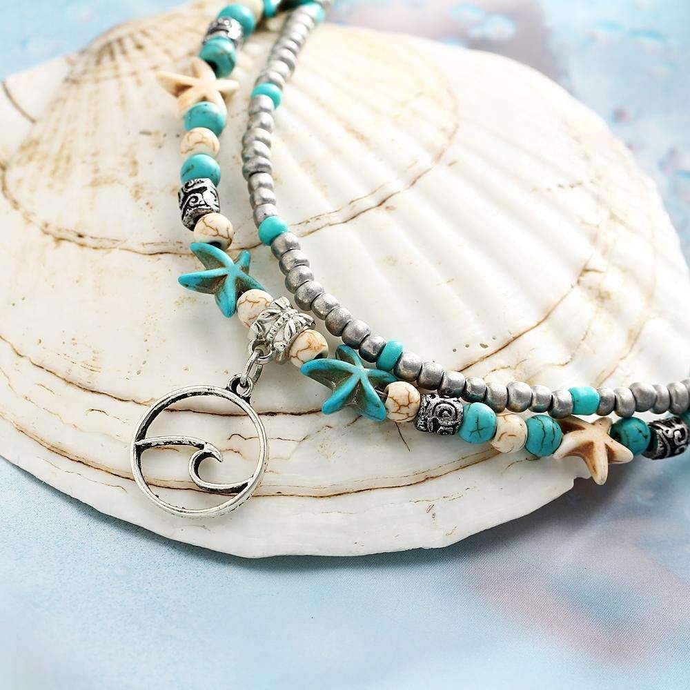 Ocean Theme Double Layer Anklet - Wear and Wander