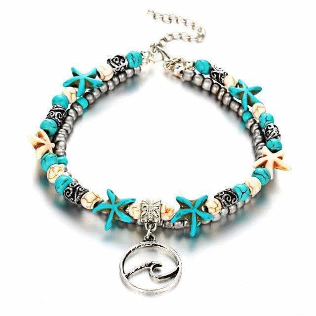 Ocean Theme Double Layer Anklet - Wear and Wander