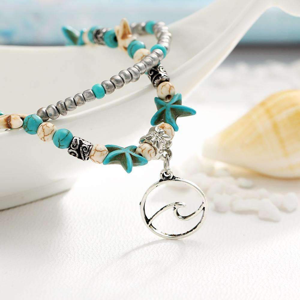 Ocean Theme Double Layer Anklet - Wear and Wander