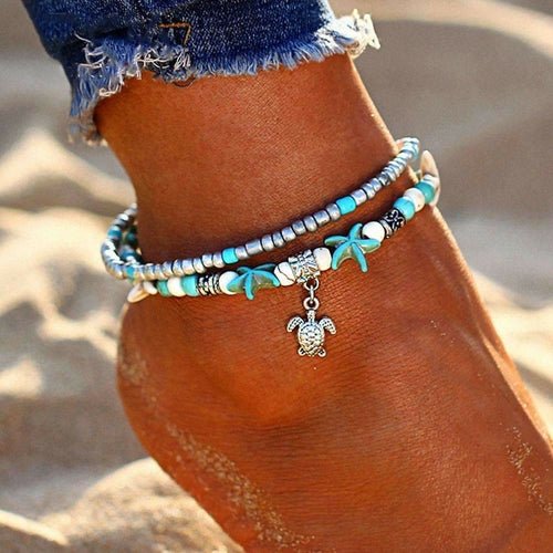 Ocean Theme Double Layer Anklet - Wear and Wander