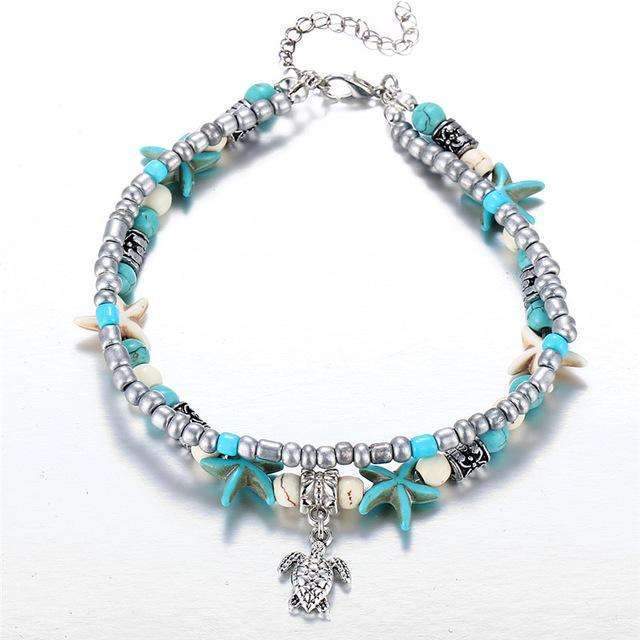 Ocean Theme Double Layer Anklet - Wear and Wander