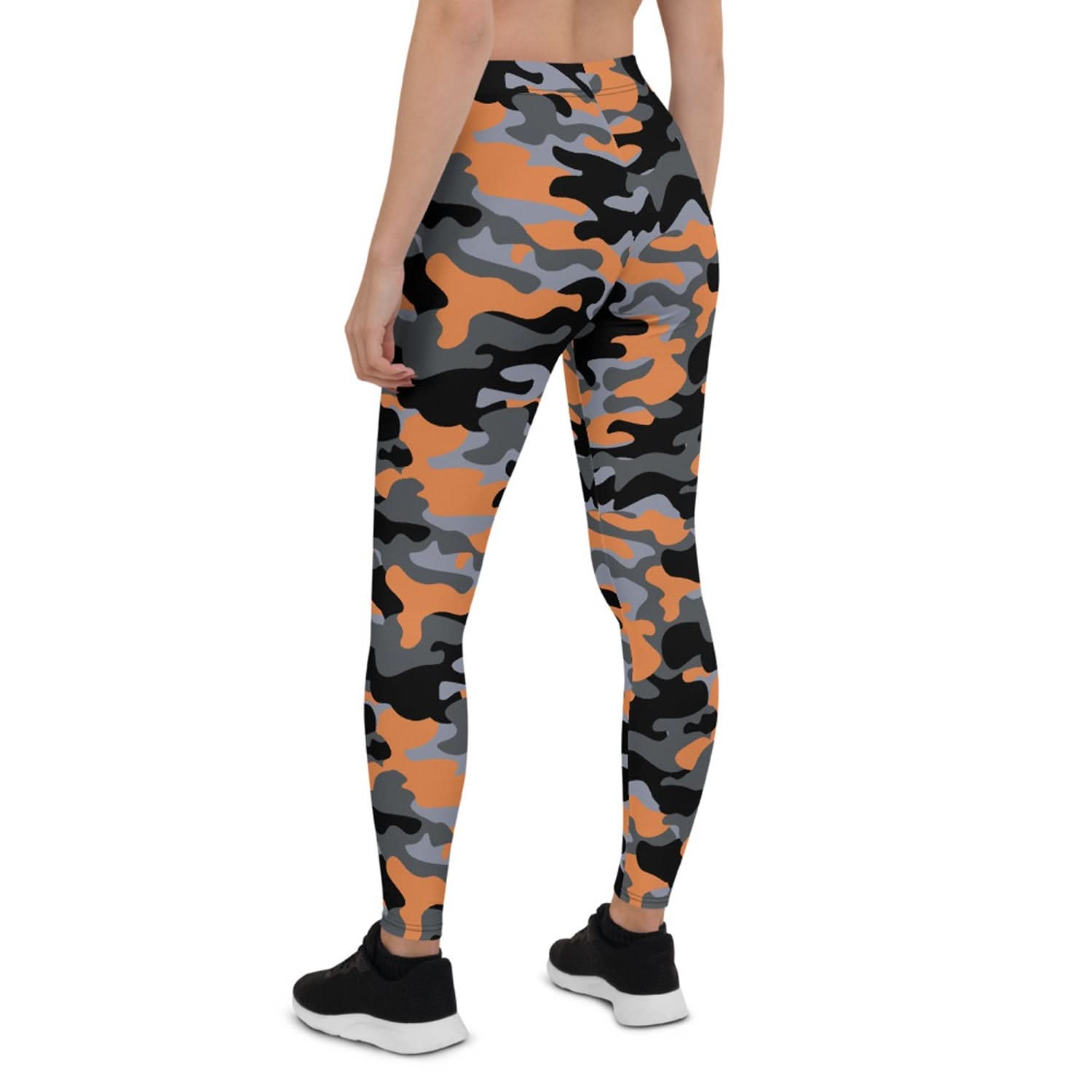 Orange and Gray Camo Leggings for Women - Wear and Wander