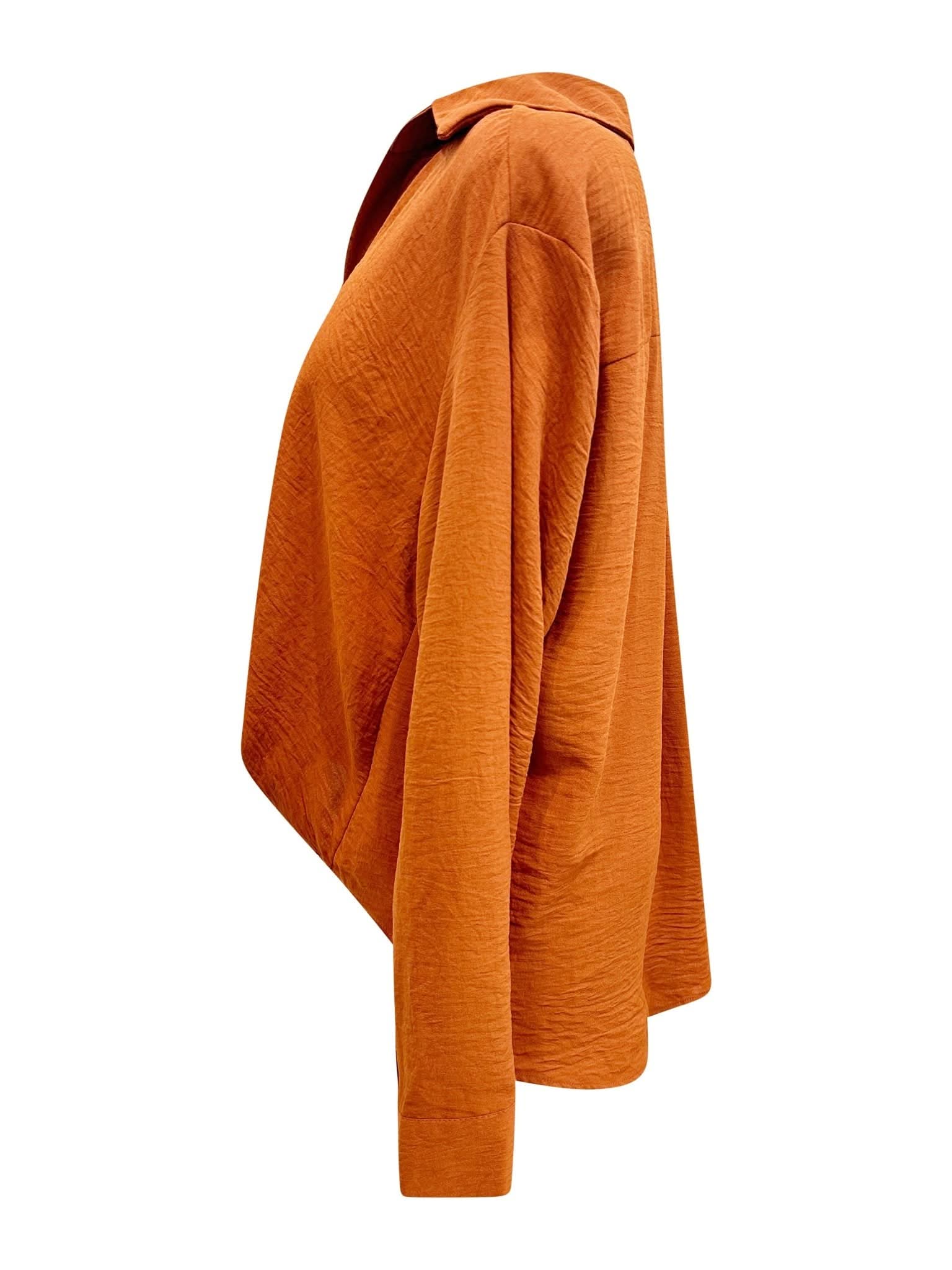 Oversized Button - Up Collared Blouse - Wear and Wander