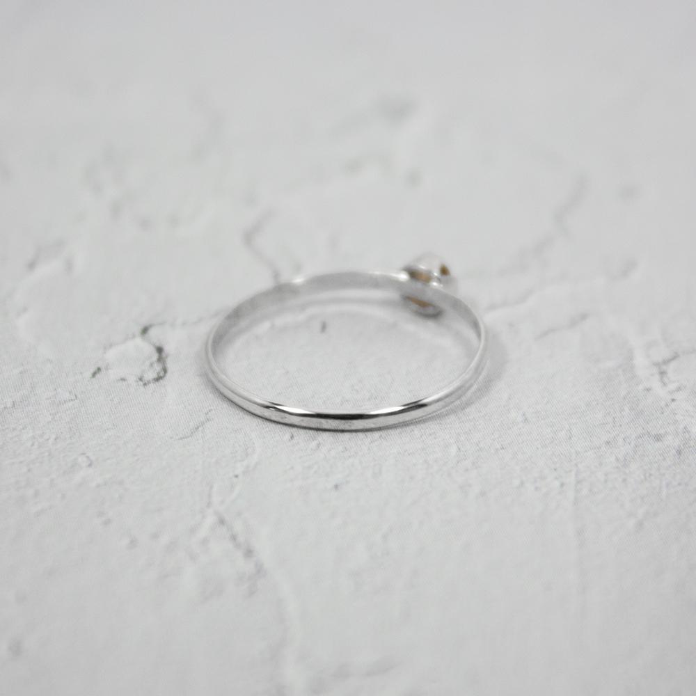 Petite Citrine Solitaire Sterling Silver Ring - Wear and Wander