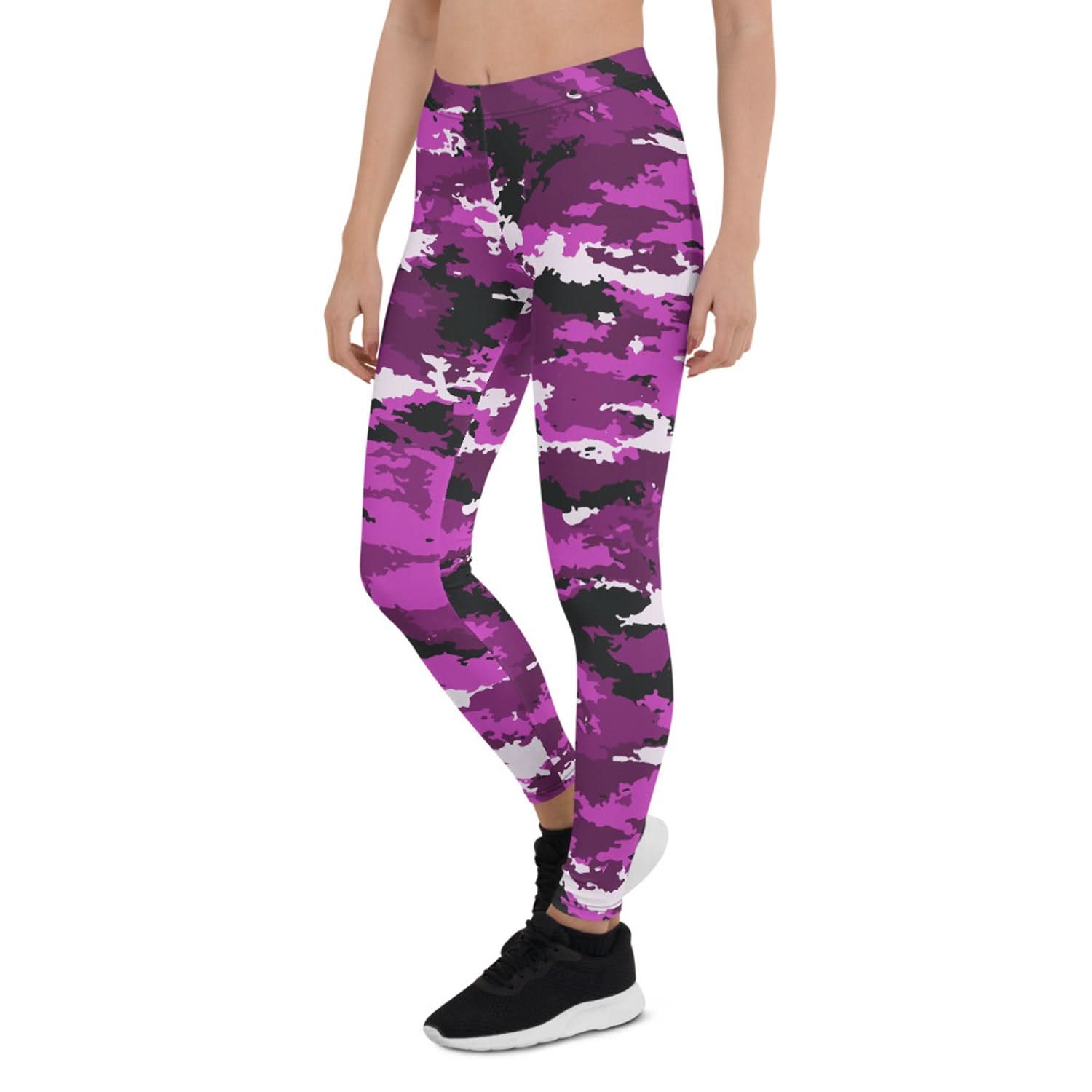 Pink and Purple Camo Leggings for Women - Wear and Wander