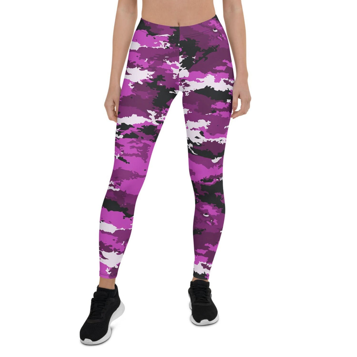 Pink and Purple Camo Leggings for Women - Wear and Wander