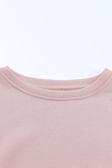 Pink Crew Neck Slit Buttons Sweatshirt - Wear and Wander