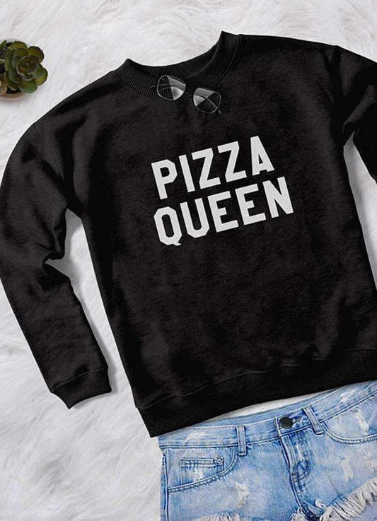 PIZZA QUEEN WOMEN SWEAT SHIRT - Wear and Wander