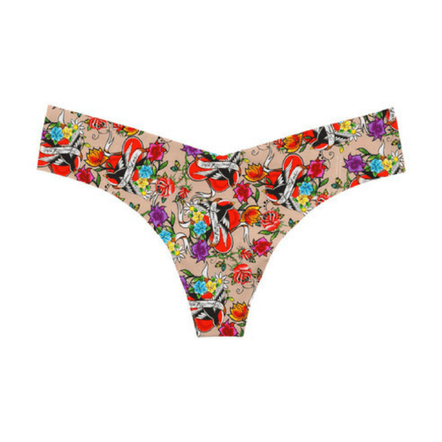 Playful Print Seamless Thong Panty Commando - Wear and Wander