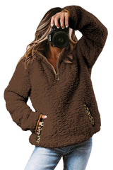 Pocketed Sherpa Pullover Sweatshirt - Wear and Wander