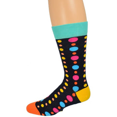 Polka Dot Pattern Colorful Crew Cotton Socks - Wear and Wander