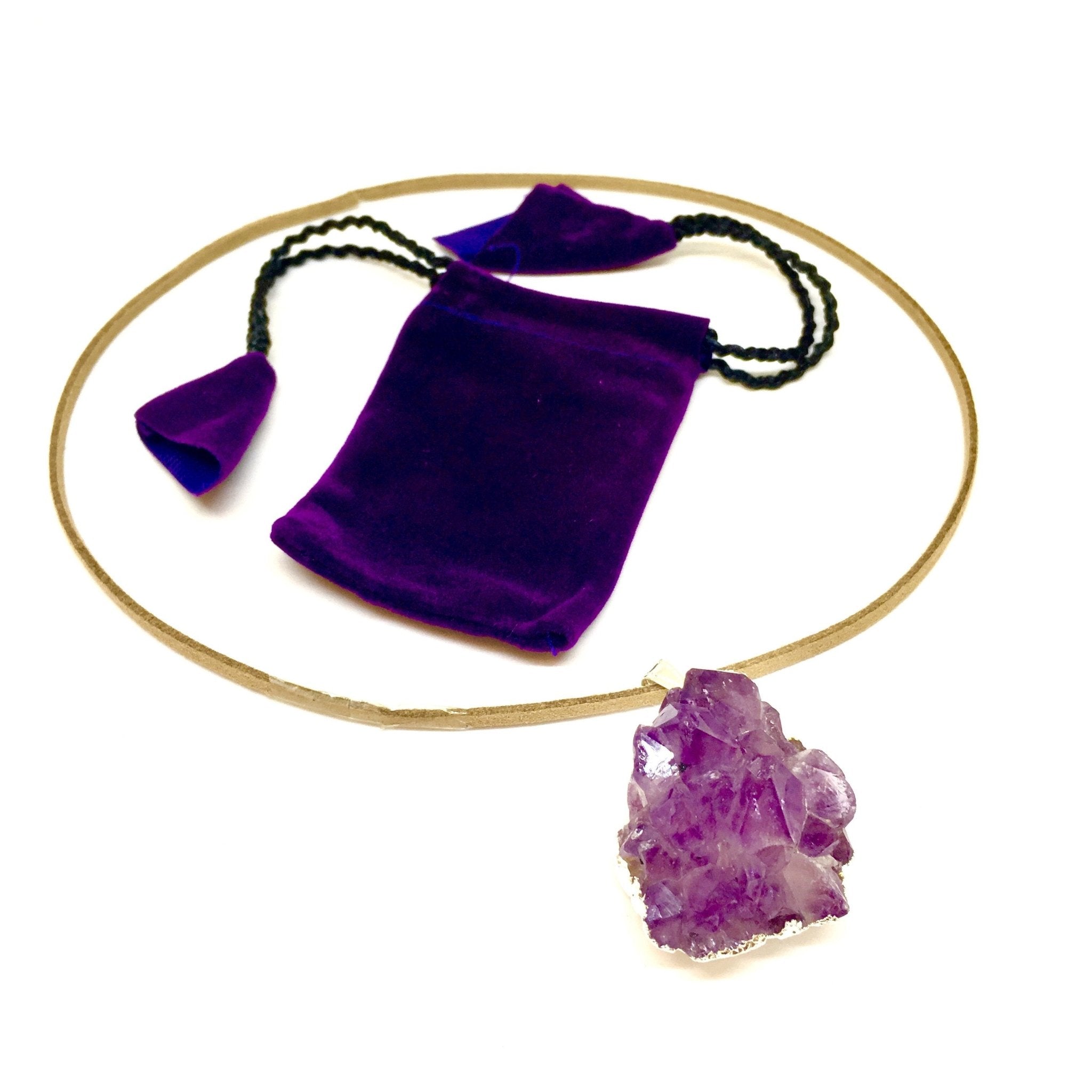 Purple Amethyst Cluster Pendant - Wear and Wander