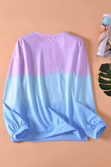 Purple Blue Color Block Tie Dye Pullover Sweatshirt - Wear and Wander