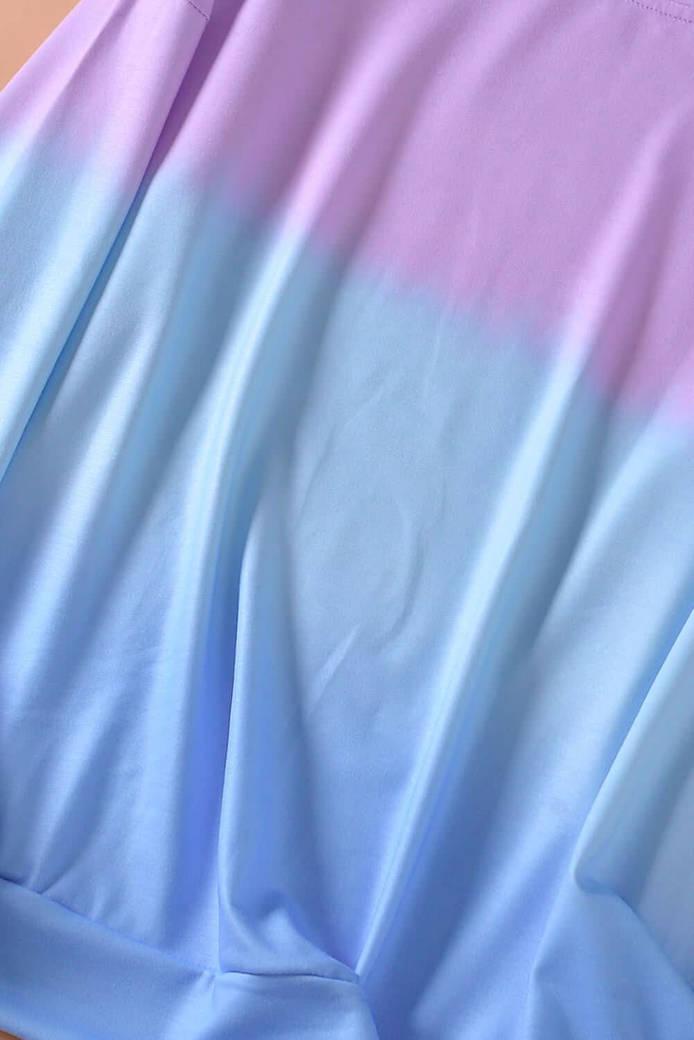 Purple Blue Color Block Tie Dye Pullover Sweatshirt - Wear and Wander