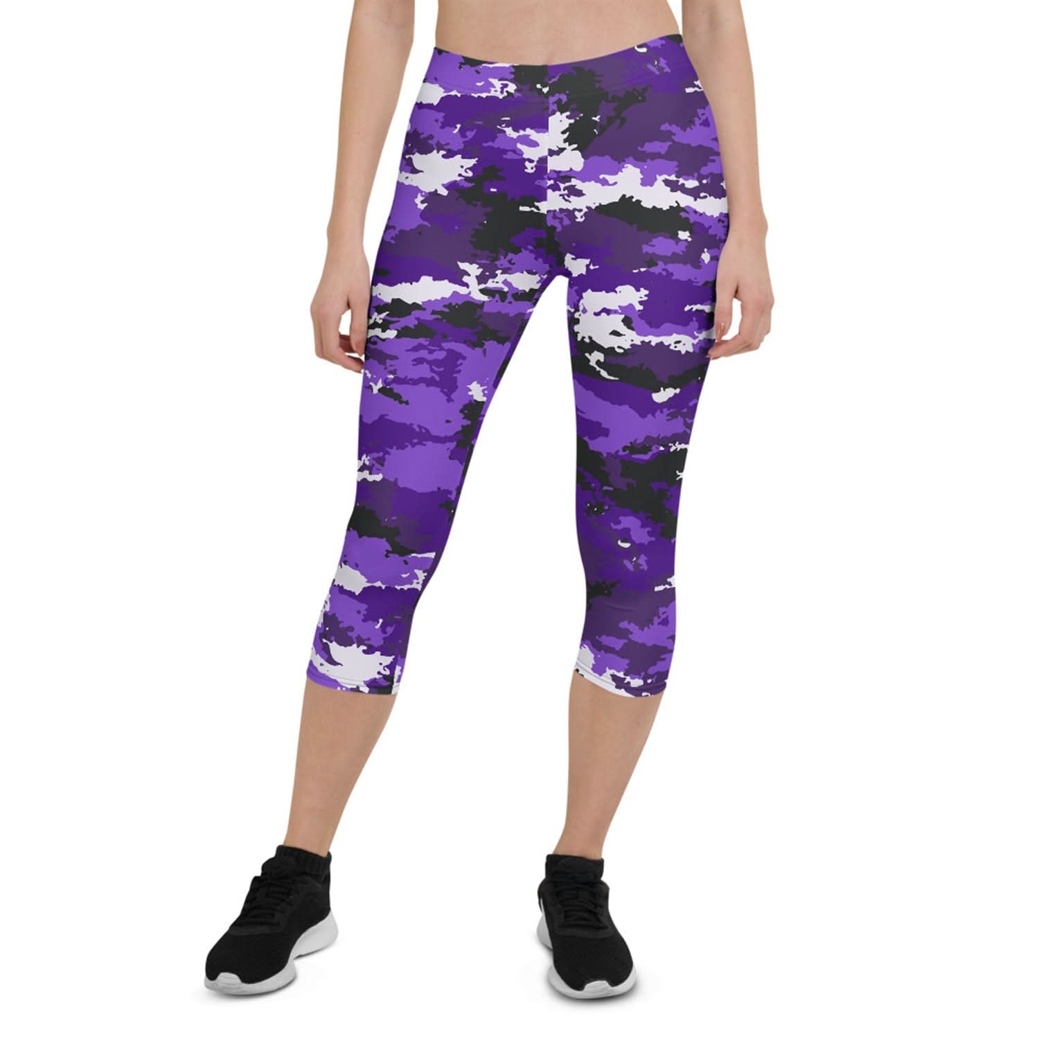Purple Camo Capri Leggings - Wear and Wander