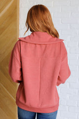 Quite the Impression Half Zip Pullover in Rust - Wear and Wander