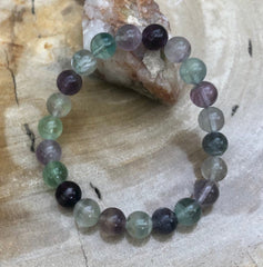 Rainbow Fluorite Stretch Bracelet! Natural & Handmade Jewelry! - Wear and Wander