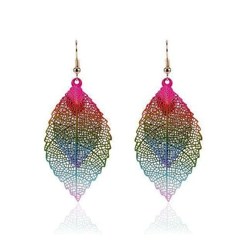 Rainbow Leaf Earrings - Wear and Wander