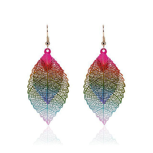 Rainbow Leaf Earrings - Wear and Wander