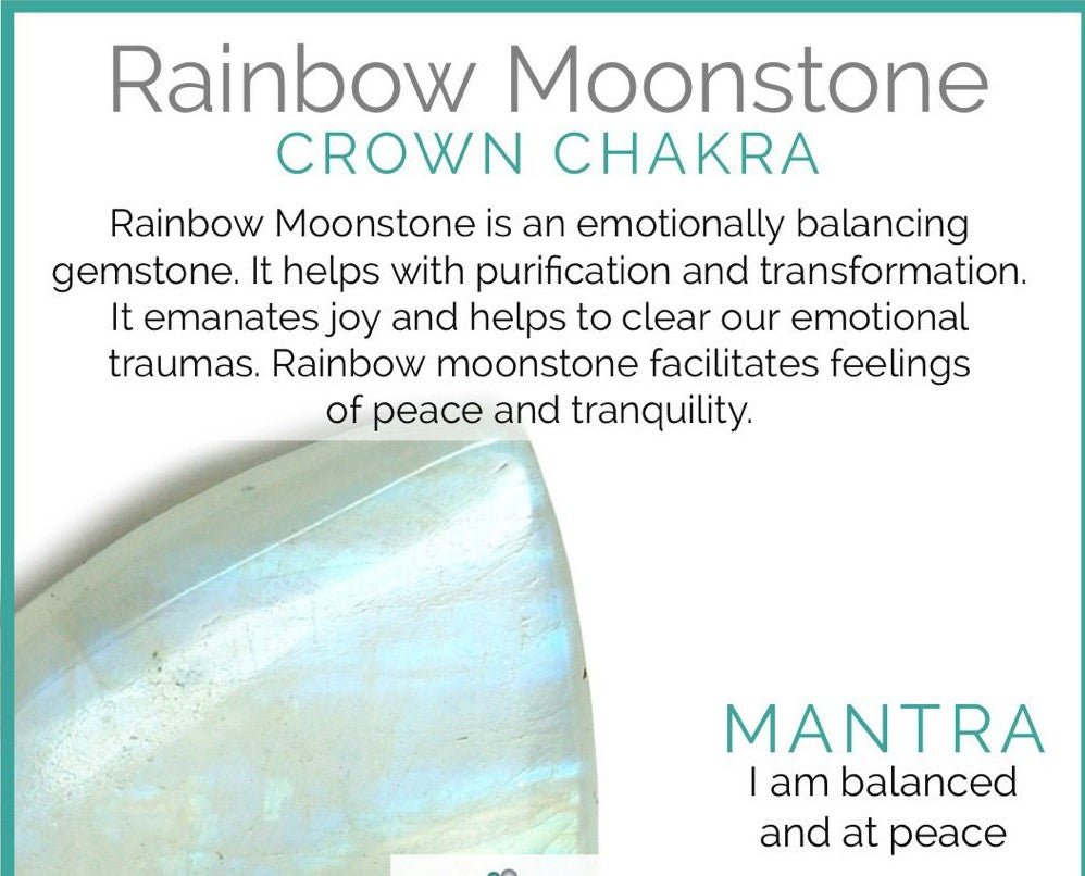 Rainbow Moonstone & Crystal Quartz Stretch Bracelet! Genuine Crystals! - Wear and Wander