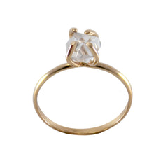 Raw Herkimer Diamond 14k Gold Filled Prong Ring - Wear and Wander