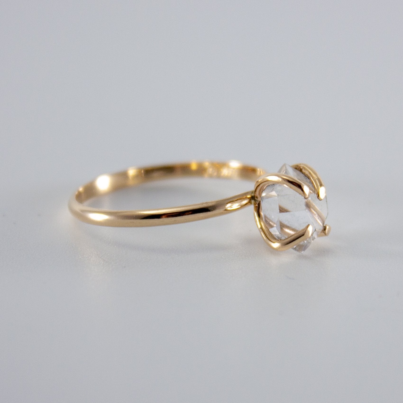 Raw Herkimer Diamond 14k Gold Filled Prong Ring - Wear and Wander