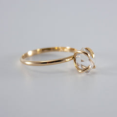 Raw Herkimer Diamond 14k Gold Filled Prong Ring - Wear and Wander