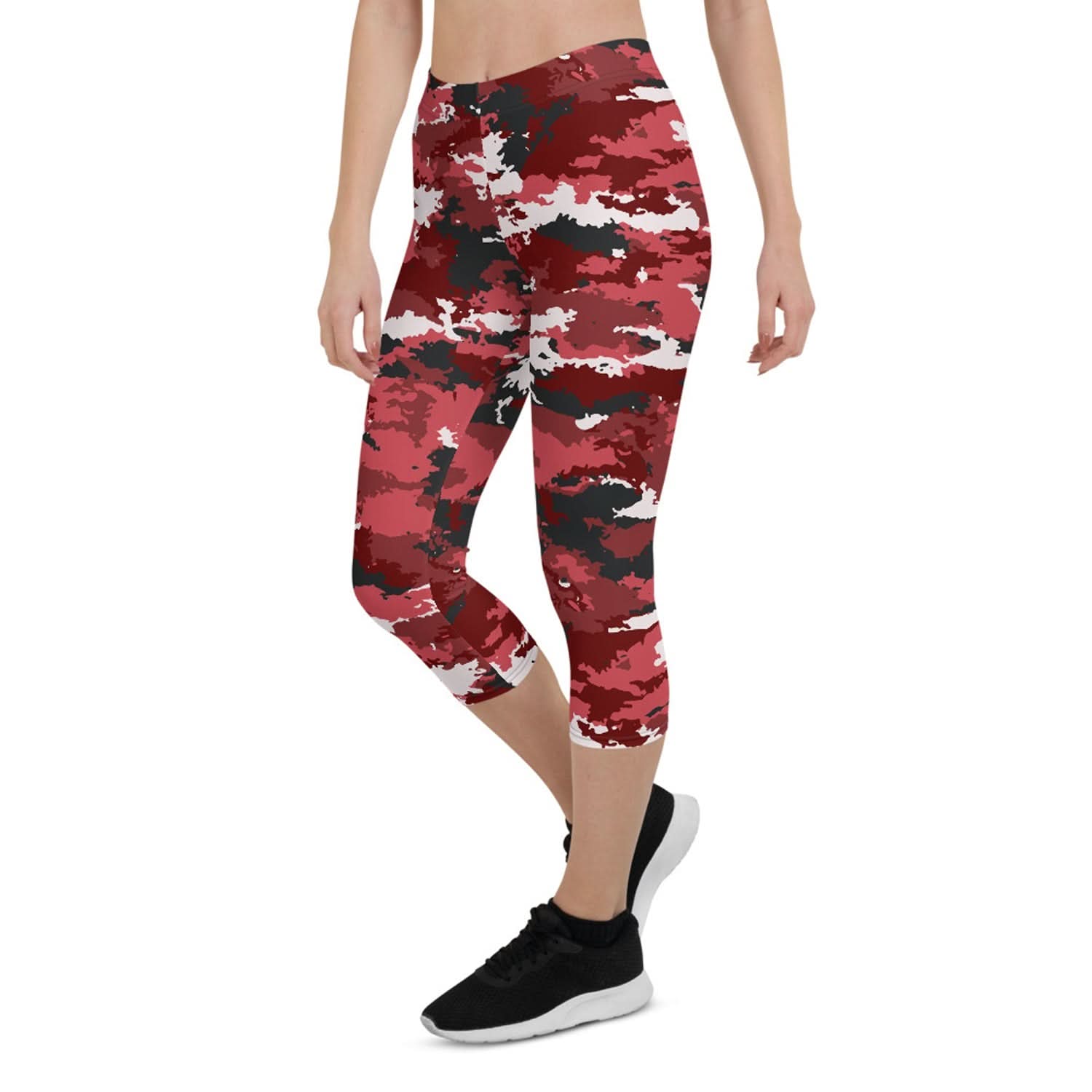 Red Camo Capri Leggings - Wear and Wander