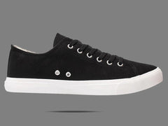 Retro Black/White Canvas Sneakers Unisex Size - Cushioned Insole - Wear and Wander