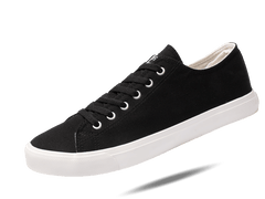 Retro Black/White Canvas Sneakers Unisex Size - Cushioned Insole - Wear and Wander