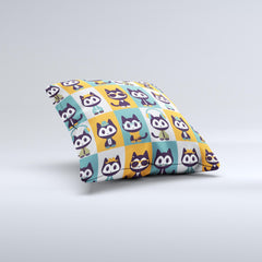 Retro Cats with Accessories ink - Fuzed Decorative Throw Pillow - Wear and Wander