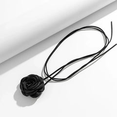 Romantic Gothic Big Rose Flower Clavicle Chain Necklace for Women Ladies Korean Fashion Adjustable Rope Choker Y2K Accessories - Wear and Wander
