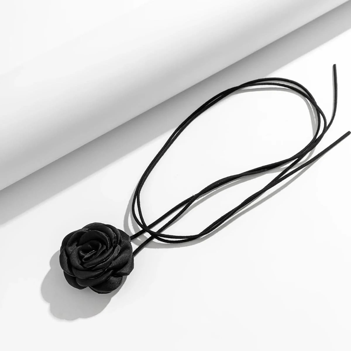 Romantic Gothic Big Rose Flower Clavicle Chain Necklace for Women Ladies Korean Fashion Adjustable Rope - Wear and Wander