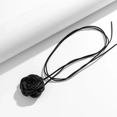 Romantic Gothic Big Rose Flower Clavicle Chain Necklace for Women Ladies Korean Fashion Adjustable Rope - Wear and Wander