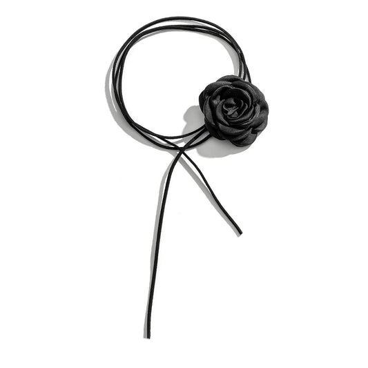 Romantic Gothic Big Rose Flower Clavicle Chain Necklace for Women Y2K Accessories - Wear and Wander