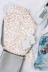 Round Neck Long Sleeve Apricot Leopard Print Loose Fit Sweatshirt - Wear and Wander