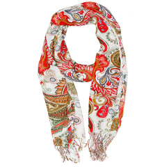 Royal Paisley Flower Design Tassel Scarf - Wear and Wander