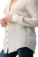 Ruffle Detail Button - Up Blouse - Wear and Wander