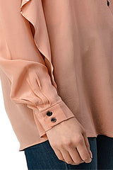 Ruffle Detail Button - Up Blouse - Wear and Wander
