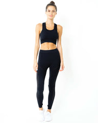 SALE! 50% OFF! Milano Leggings & Bra Set - BLACK [MADE IN ITALY] - Wear and Wander