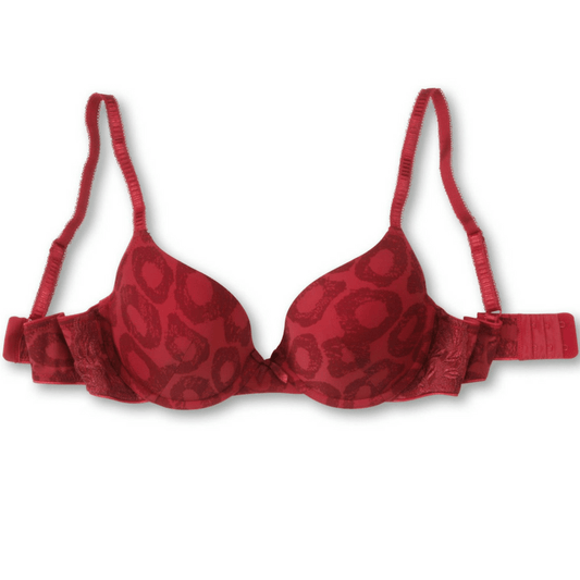 Sassa Red Animal Print Molded Plunge Bra - Wear and Wander