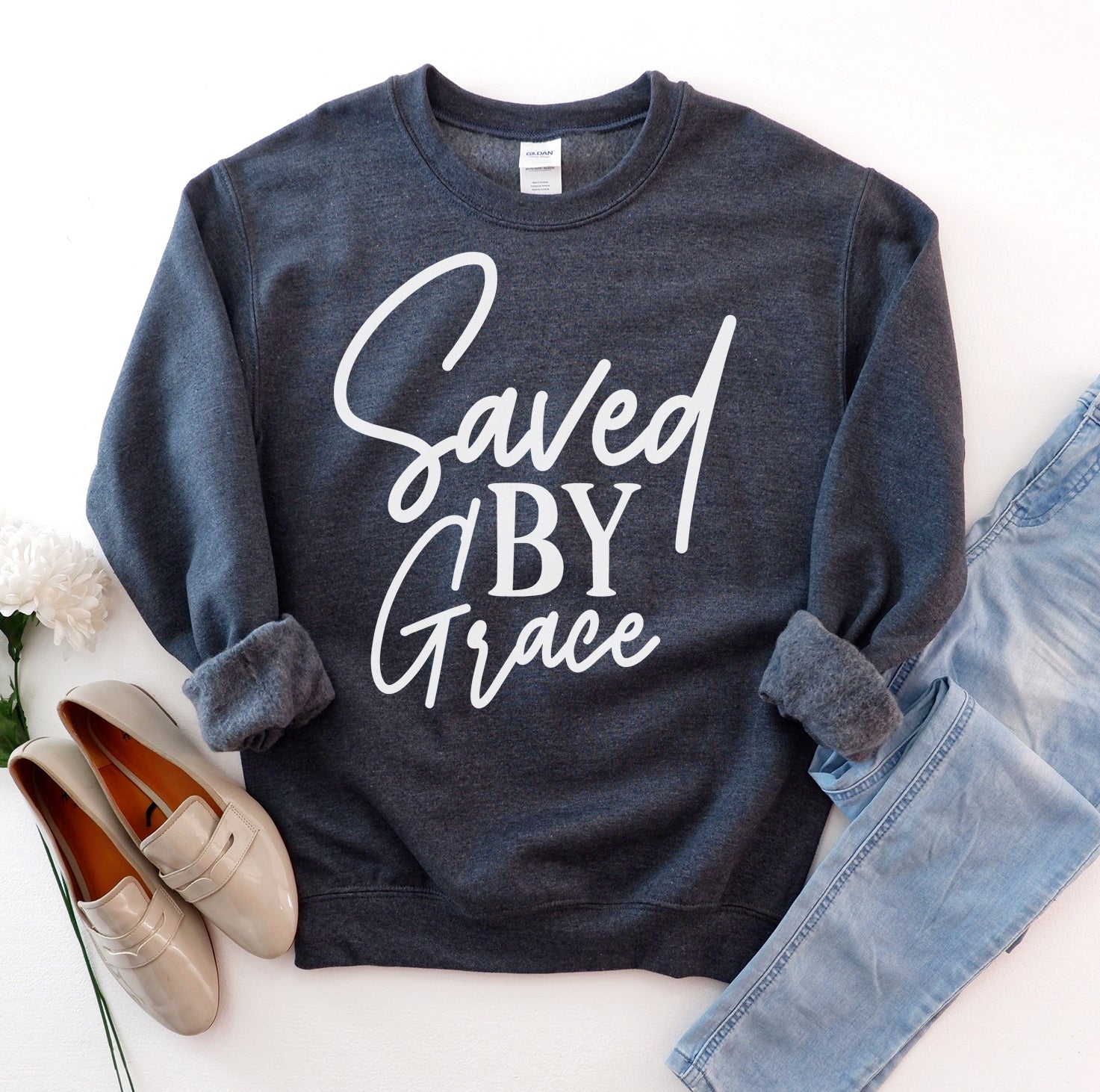 Saved By Grace Sweatshirt - Wear and Wander