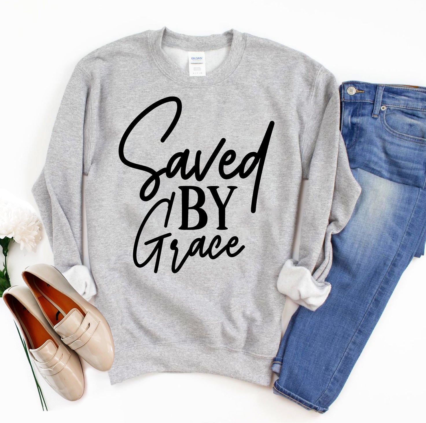 Saved By Grace Sweatshirt - Wear and Wander