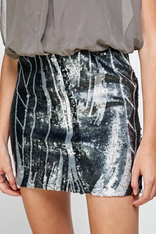Sequin Skirt with Sleeveless Blouson Dress – Glamorous Party Look - Wear and Wander