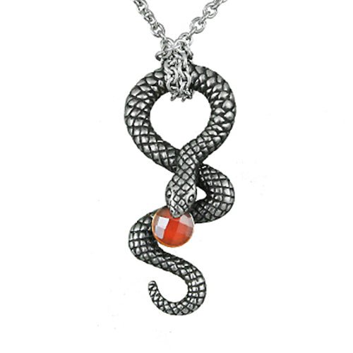 Serpentine - snake with red stone - Wear and Wander