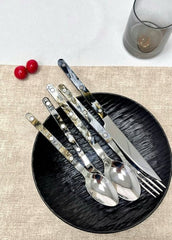 Set Of 10 Pcs Modern Elegant Terra Flatware - Bistrot Style Cutlery - Wear n Wander