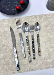 Set Of 10 Pcs Modern Elegant Terra Flatware - Bistrot Style Cutlery - Wear n Wander