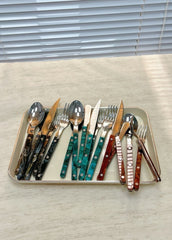 Set Of 10 Pcs Modern Elegant Terra Flatware - Bistrot Style Cutlery - Wear n Wander